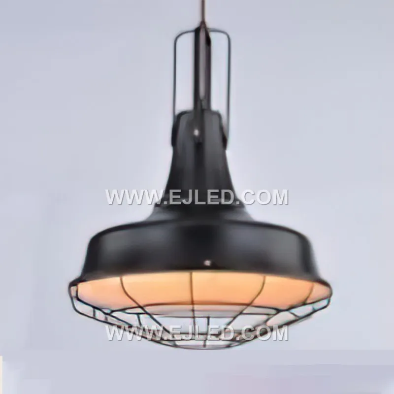 Hanging Light Fixtures Black Industrial Pendant Light Chain Wire Cage For E26 E27 Bulb Used In Restaurant Barn MK0130