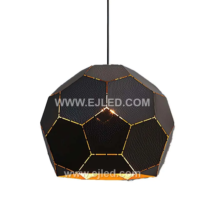 China Factory Ball Pendant Light Black and Gold Hanging Light Fixture Dome Lampshade Modern Ceiling Lamp for Kitchen BS0223