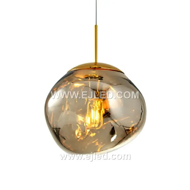 Zhongshan Wholesale Lava Lampshade Hand Blow Nordic Glass Ball Lamp Light with multi strand colorful glass pendant light GL0015