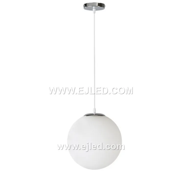 Modern Globe Pendant Light White Opal Glass Shade 7-Light Brass Chandeliers Hanging Lighting for Dinning Room GL0020