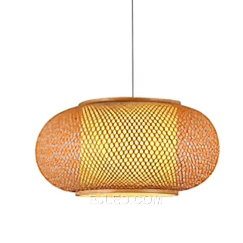 Hot sell Bamboo Pendant Light with Vintage Bamboo Wicker Ceiling Pendant Light Asian Style Rattan Shade RT0045