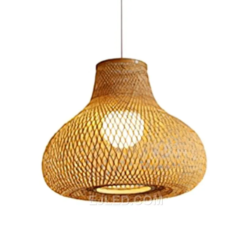 Handmade Natural Woven hanging Lamp Designer Creative Rattan Chandelier Lighting Restaurant Hotel Bamboo Pendant Light RT0041