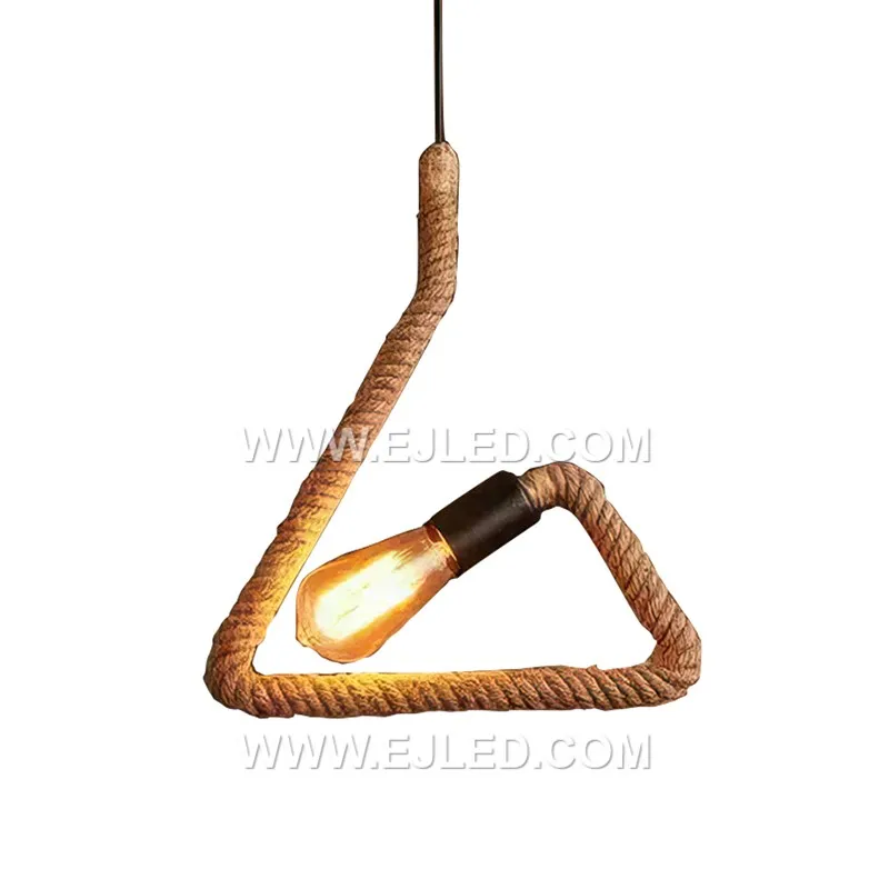 China Industrial rustic pendant lights Indoor Lamp para sala hanging rope lights for Home suspended luminaire RP0059