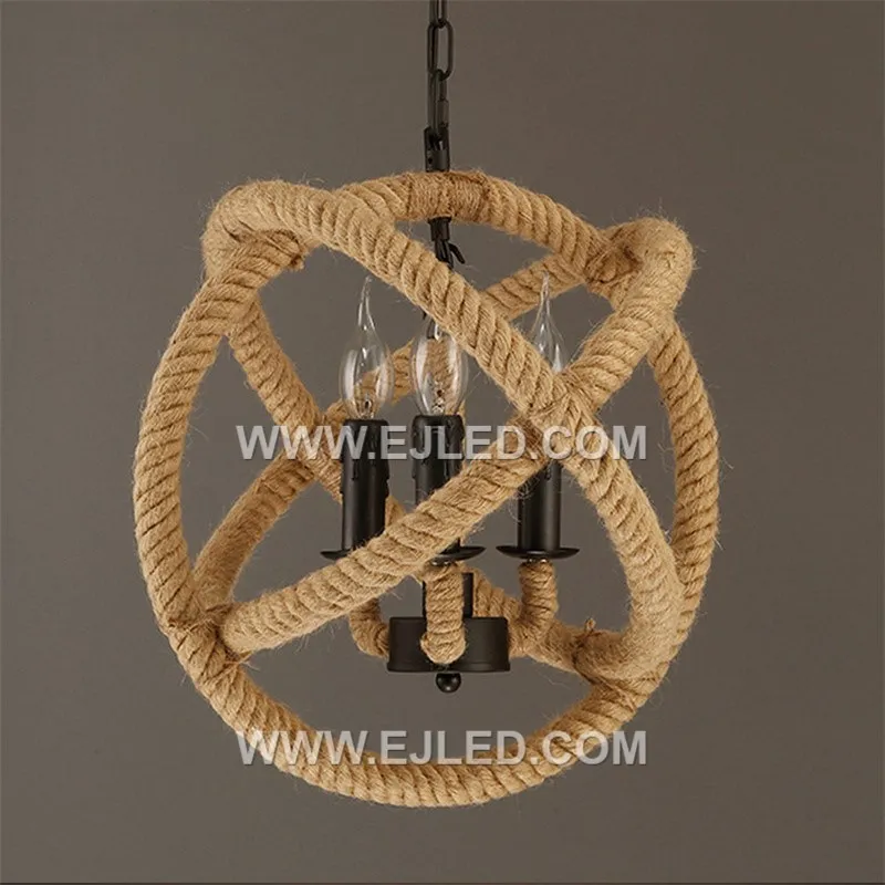 Rope Pendant Lamp Dining Room Decor Vintage Light Hanging Ceiling Lamps Light Fixtures Chandelier Industrial rope RP0073