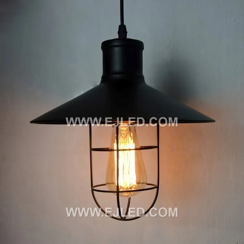 Chandelier Style Antique Nordic Industrial Style Hanging Lamp With Iron Fence Lampshade Droplight Height For Kitchen MK0020