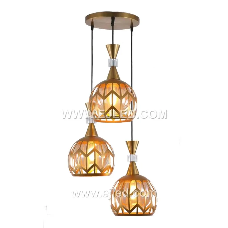 Zhongshan Barn Pendant Light Laser Cutting Black and Gold Hanging Light Fixture for Farmhouse Decor Lamp BS0095