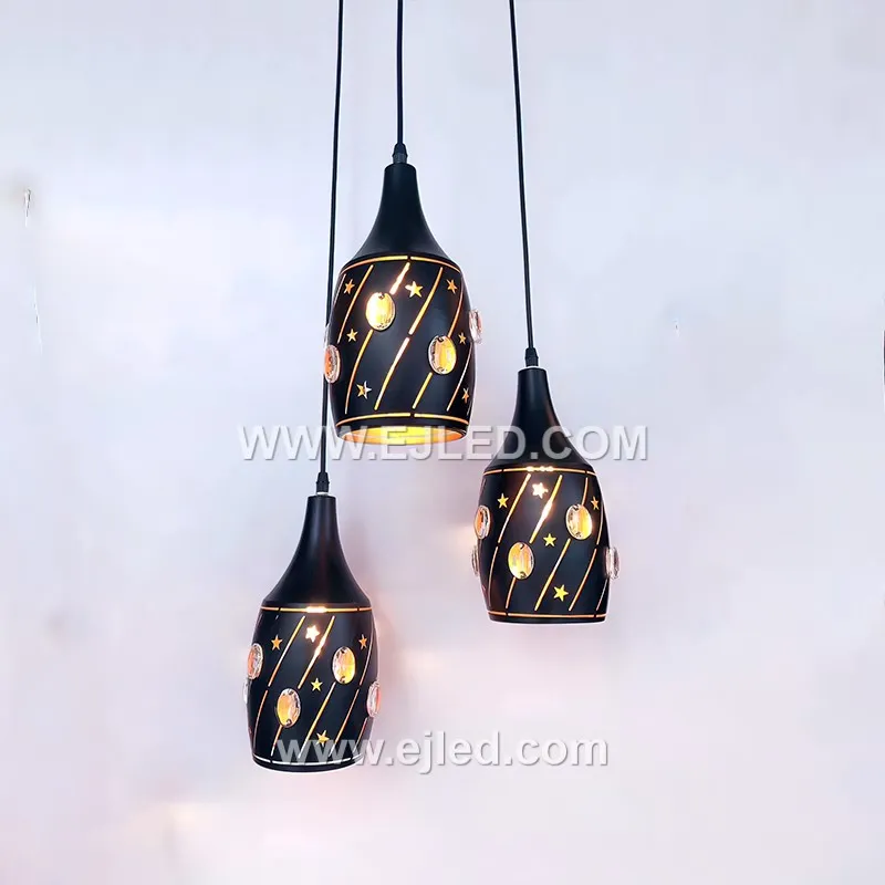 Best Selling Black Pendant Light Doctor Who K9 Decorate Luxury Crystal Mini Chandelier Lighting Fixtures for Hotel Villa BS0273