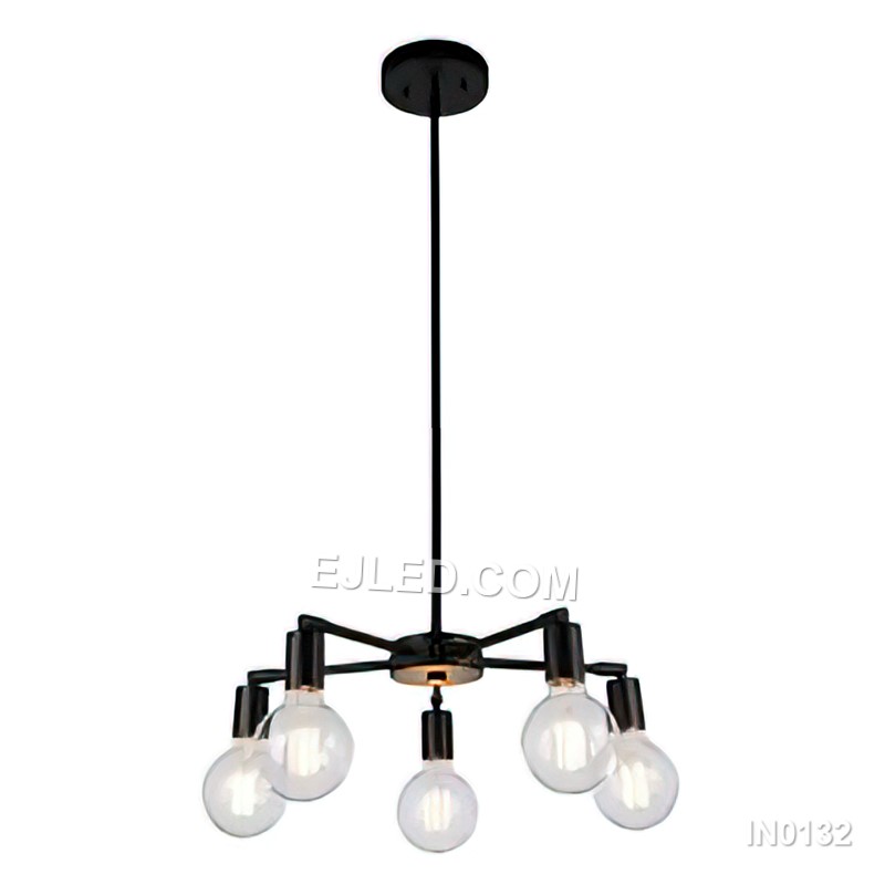 Sputnik Chandelier 5-Lights Chrome Modern Chandelier Lighting Vintage Ceiling Light for Kitchen Dining Room IN0132