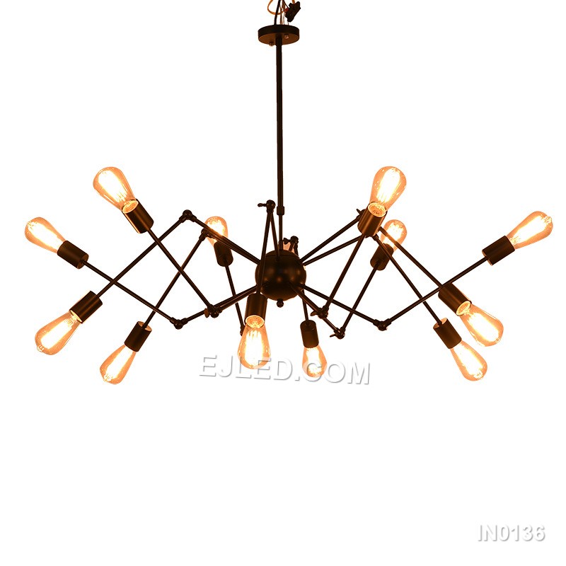 Sputnik Chandelier 16-Lights Spider Shape Modern Chandeliers Mid Century Ceiling Light Fixtures for Hallway Foyer Bar IN0136