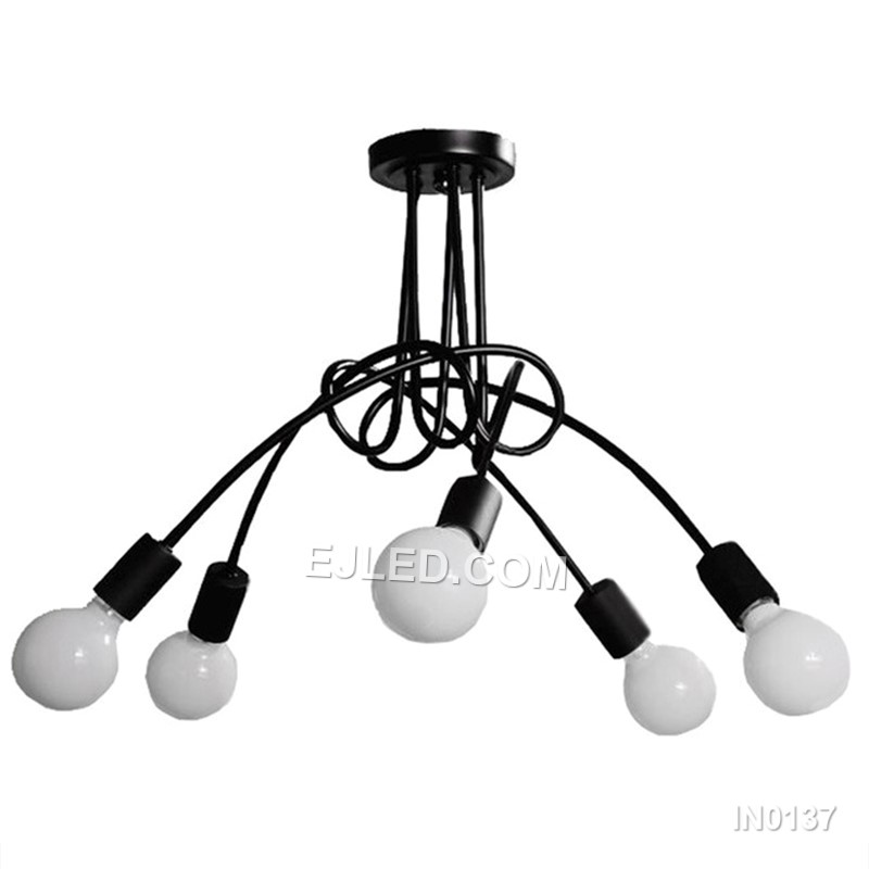 Lights Decorative Sputnik Chandelier 5-Lights Electrical Lights Hanging Lamp Black Color fir Home Decor Kitchen Island IN0137