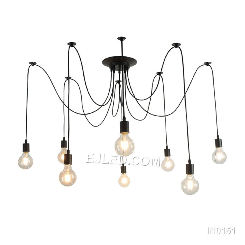 Spider Lamp Light Pendant Lighting Antique Classic Adjustable DIY Lighting Chandelier Modern Industrial Dining 8 Arms IN0151