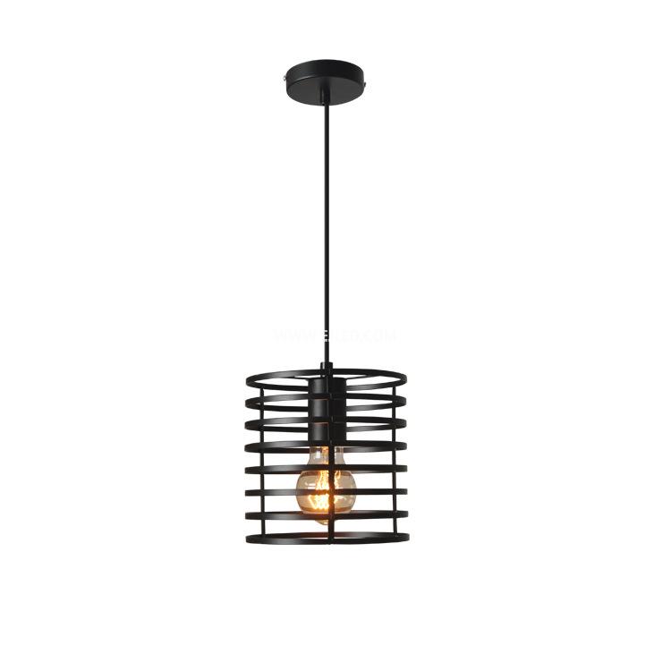 Black pendant light kitchen island spring circle shape E27 LED iron ceiling lamp for Dining Restaurant IN0002