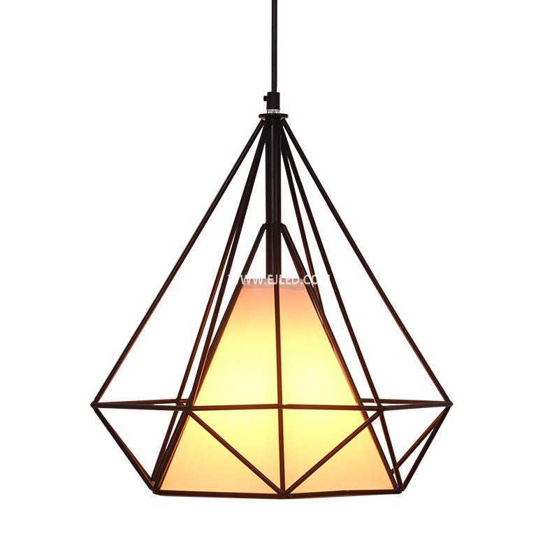 Black Pendant Light Diamond Shape Industrial Vintage Cage Pendant lights for Kitchen IN0001