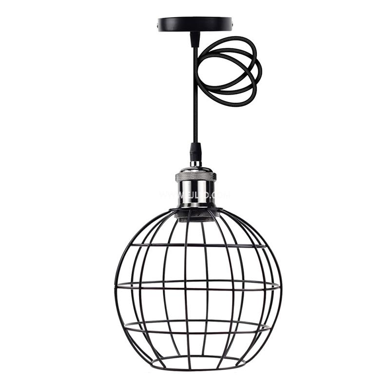 Globe pendant light iron ceiling lights ball shape black kitchen island lighting for dining room IN0009