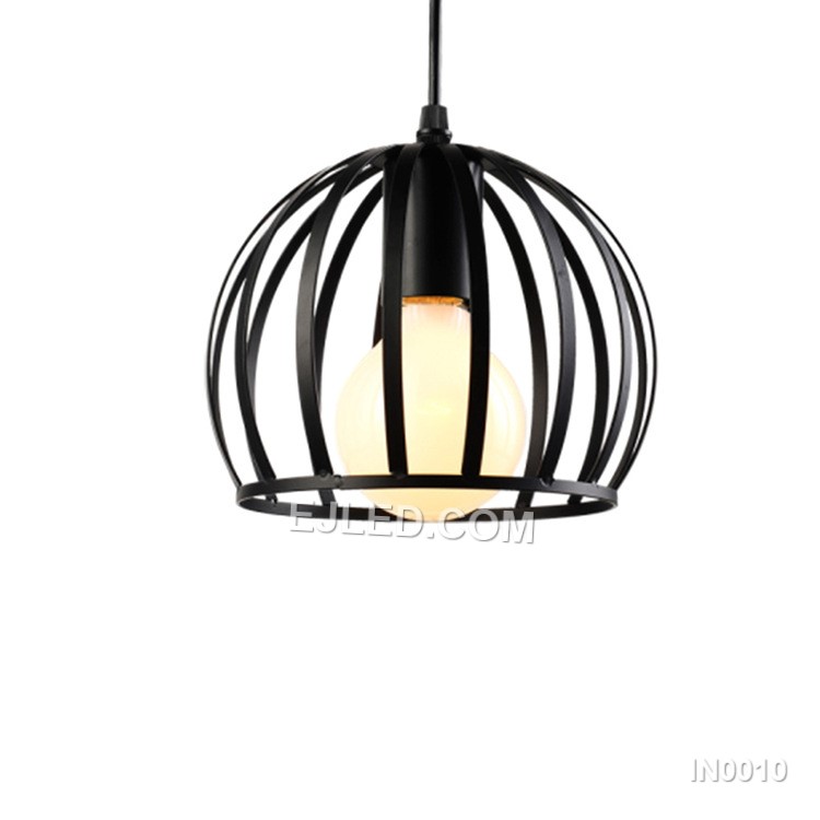Rustic Black Pendant Light Industrial Iron Semicircle Ceiling Light Fixture Chandelier E27 for Kitchen Island IN0010