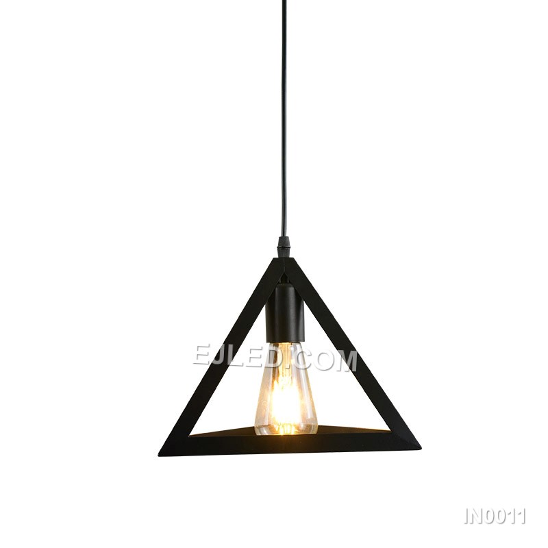 Vintage Pyramid Pendant Light Iron Ceiling Light with E27 Holder 1M Cable for Kitchen Bar IN0011