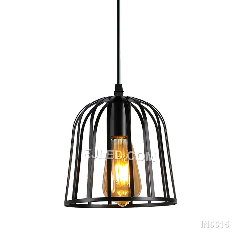 Black Pendant Light Iron Ceiling Hanging Light Fixtures with Hemispherical shade E27 Holder for Kitchen Bedroom IN0015