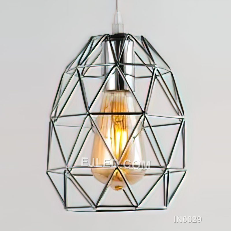 Wholesale Black Pendant Light Iron Cluster Cage Vintage Retro Style Lampshade with E27 Base for Kitchen Island IN0029