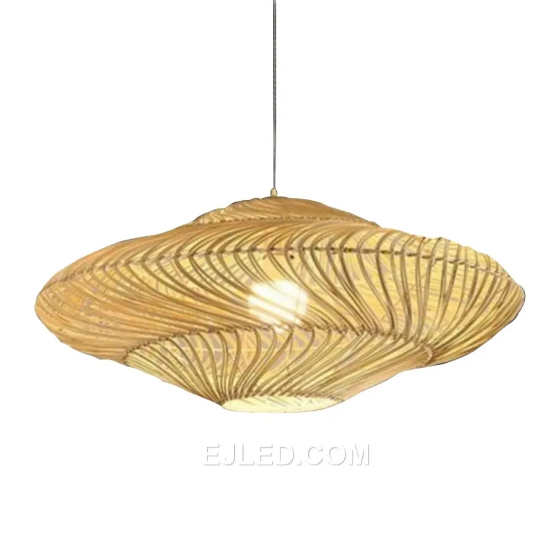 bamboo leaf craft lamp manufacturer handmade modern art pendant lights bamboo lamp RT0006