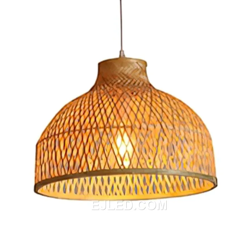 Ceiling light fixtures bamboo basket chandelier case smart light clock vintage style vietnam bamboo rattan lighting RT0048