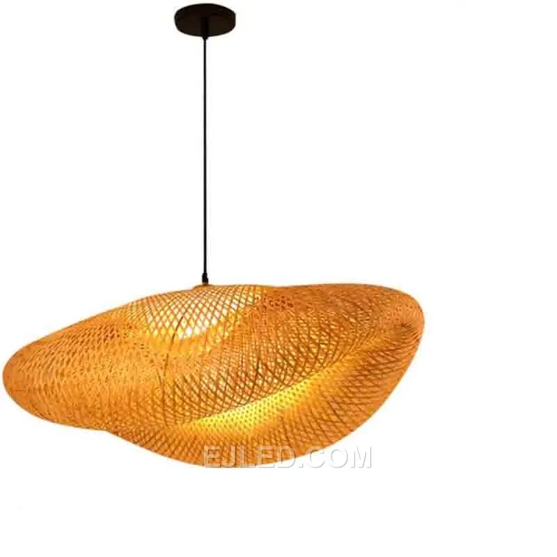 Zhongshan Guzhen Handmade Wicker Hanging Lamps Rattan Pendant Light Bamboo Weaving Lamp RT0028