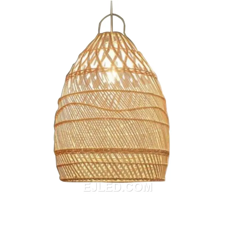 Factory Wicker Bamboo Pendant Lamp American Garden Bamboo Indoor Light Modern Decoration Chandelier Bamboo Pendant Lamp RT0013