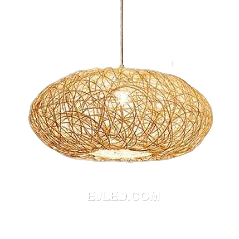 Wholesale Chinese Style Bamboo hanging Lights for Home Decor Natural Rattan Woven Ball Lamp Shade for Farm RT0004