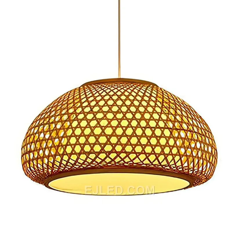 Zhongshan Dome Rattan Weave Pendant Light for Hotel Lights Lighting RT0037