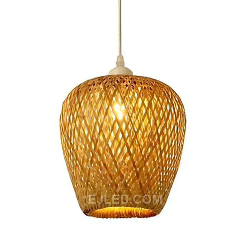 Wine Shape Rattan Weave Pendant Light with Unique Rattan Light Color Bamboo and Rattan Light for Hotel Rattan Light RT0036