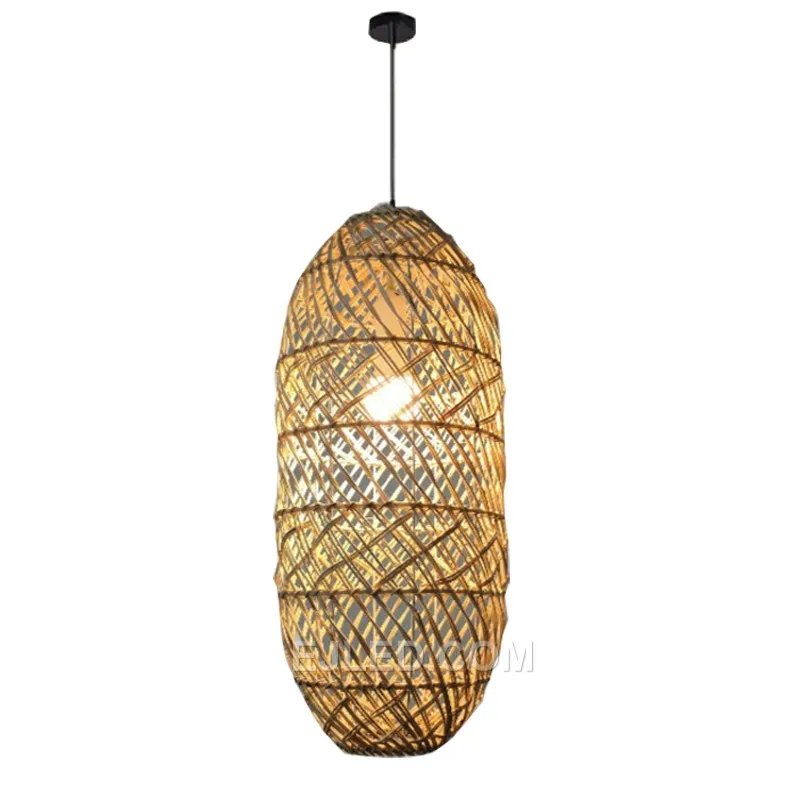 Hot Selling Bamboo Lights Modern Restaurant Hotel Rattan Pendant Lamp RT0005