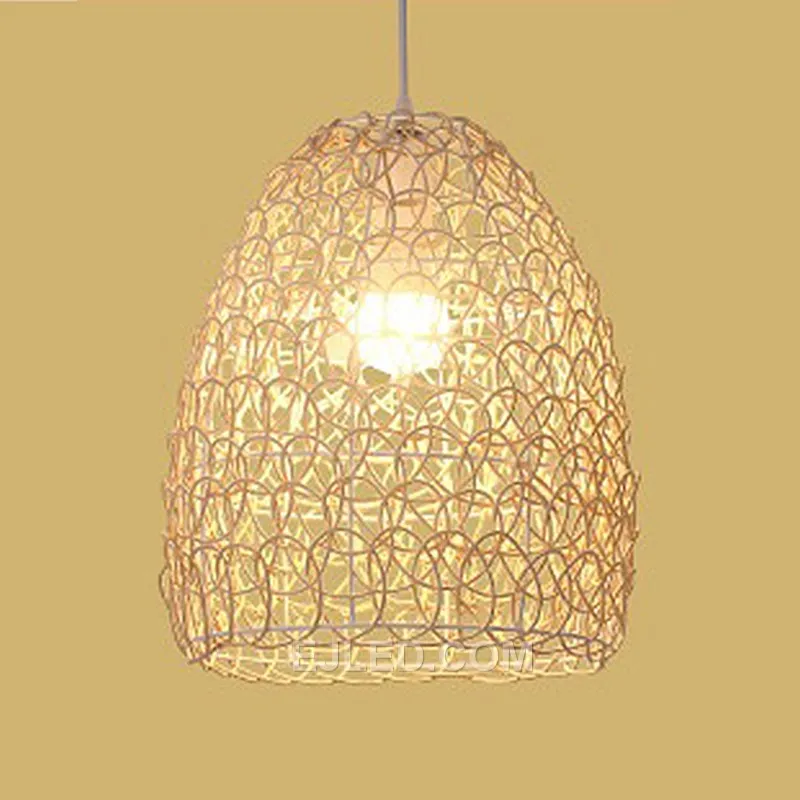 Zhongshan Vintage Lighting Wicker Pendant Light with Handmade Bamboo Rattan Chandeliers Light Fixture for Hotel Villa RT0025