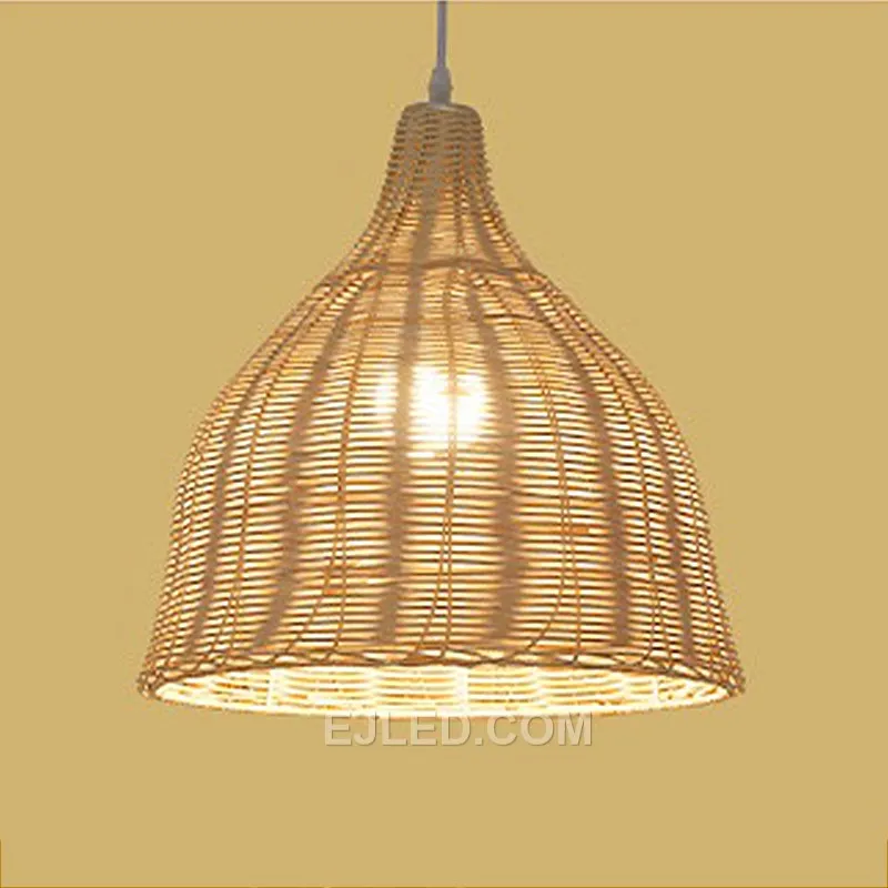 Zhongshan light Natural Materials Rattan Basket Light Fixture Home Decor Chandelier Pendant Lights for Farmhouse Villa RT0024