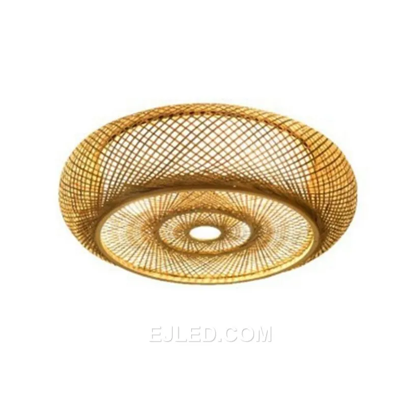 Professional Modern Bamboo Pendant Light with Round Handmade dome Rattan Weave Pendant Light for Farm Hotel Chandelier RT0015