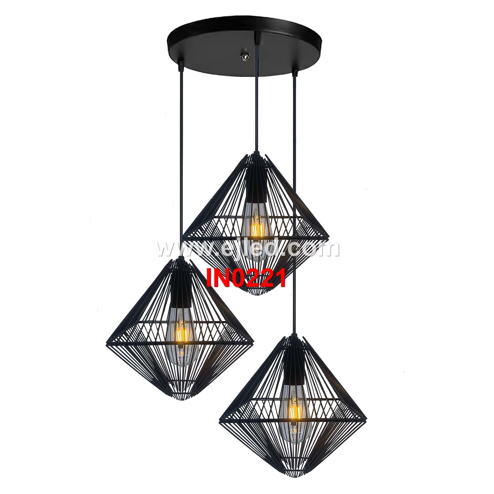 2022 New Design High Quality Guaranteed Factory New Design Assembled Folding Black Iron Pendant Light Fixture Model IN0221